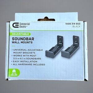Adjustable Soundbar Mount Universal Wall Brackets Removable Lockable Up To 26 Lb